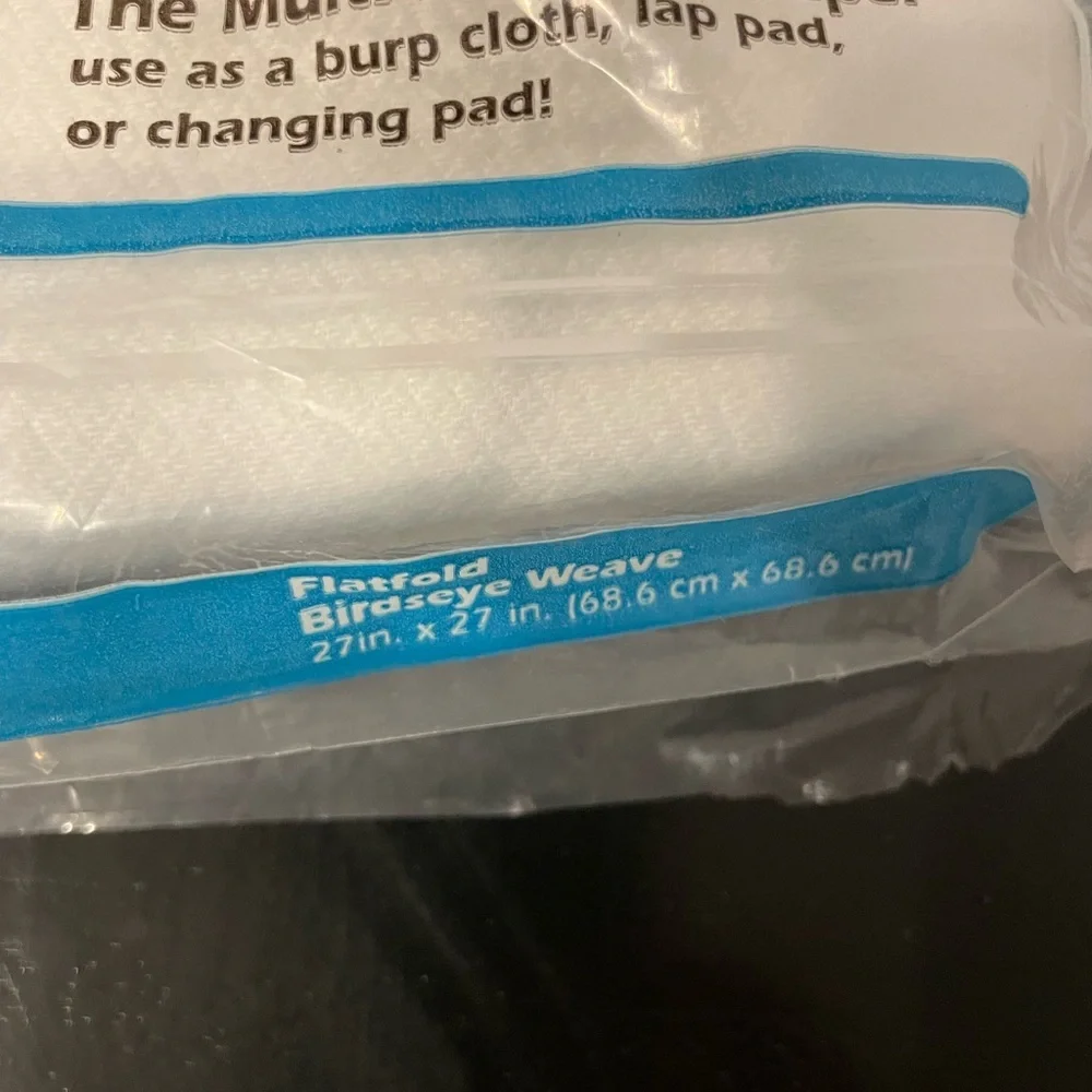 Bon Bébé White Flatfold Birdseye Weave Diapers 6 pack. New.